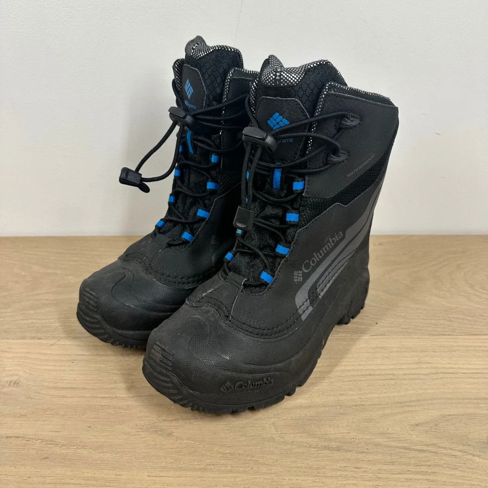Columbia Snow Boots Kids 3 Black Waterproof Insulated Winter Outdoor Boots